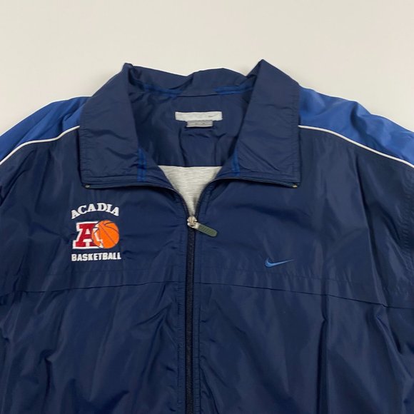 Vintage Y2K 2000s Acadia Axemen Basketball Nike Windbreaker Jacket Mens 2XL - Picture 2 of 10